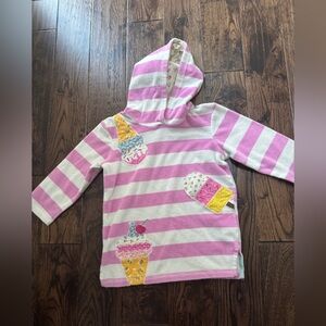 Boden Pink and White Swim Coverup